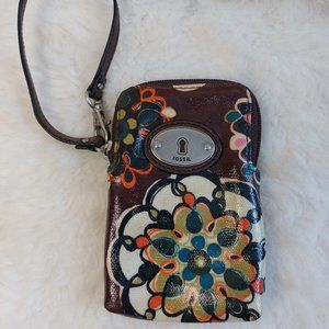 Fossil Women's Floral Coated Canvas Mini Bag/Wristlet